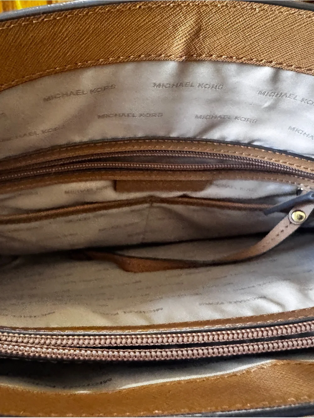 Michael Kors Brown Leather Tote Bag